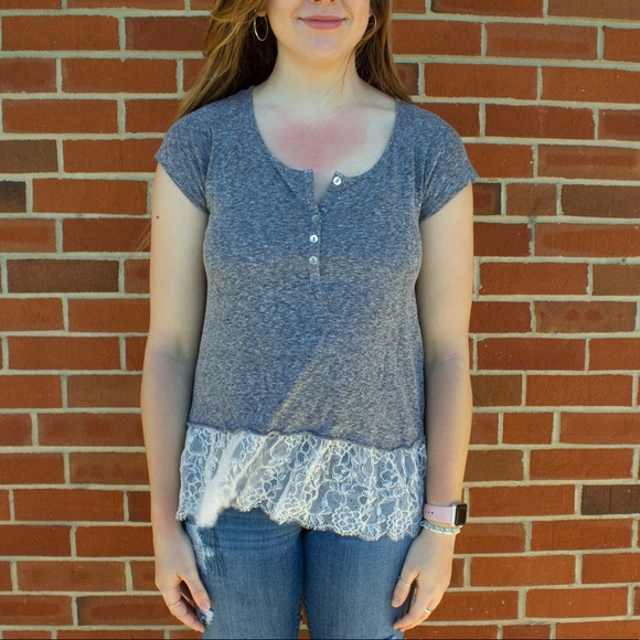 Lace Detail Tee Shirt - Picture 1 of 2